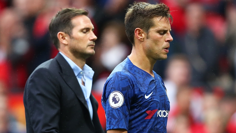 Frank Lampard manager of Chelsea and captain Cesar Azpilicueta