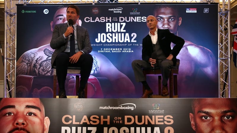 Eddie Hearn with Omar Khalil of Skill Challenge Entertainment