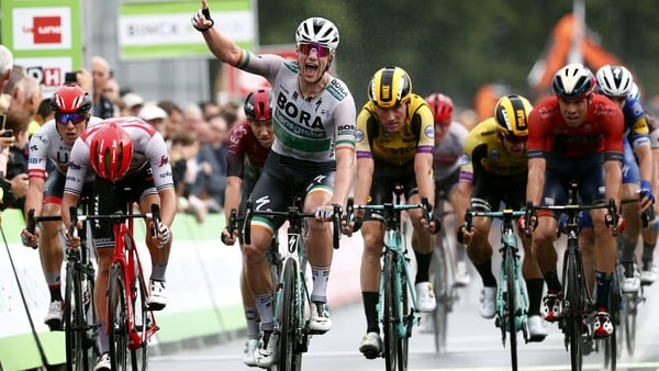 Sam Bennett celebrates victory