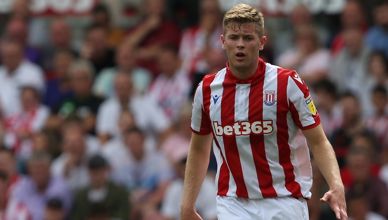 Nathan Collins captained Stoke Coity in their 1-0 win at Wigan Athletic
