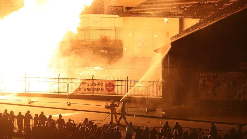 A number of fire appliances attended and doused a nearby building with water