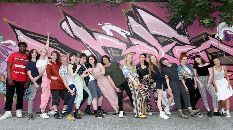 The ensemble cast of Ask To Much Of Me, assembled from Youth Theatres across Ireland