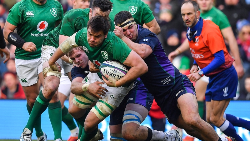 Stuart McInally in action against Ireland in last season's Six Nations clash