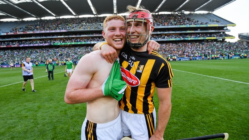 Cillian Buckley (R) and Adrian Mullen after Kilkenny's semi-final win