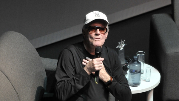 Peter Fonda, pictured in the course of a public interview at the Guadalajara International Film Festival in March of this year