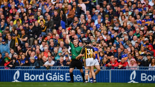 Richie Hogan receives his marching orders in the 33rd minute of the All-Ireland final