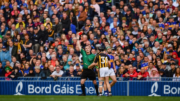 Richie Hogan receives his marching orders in the 33rd minute of the All-Ireland final
