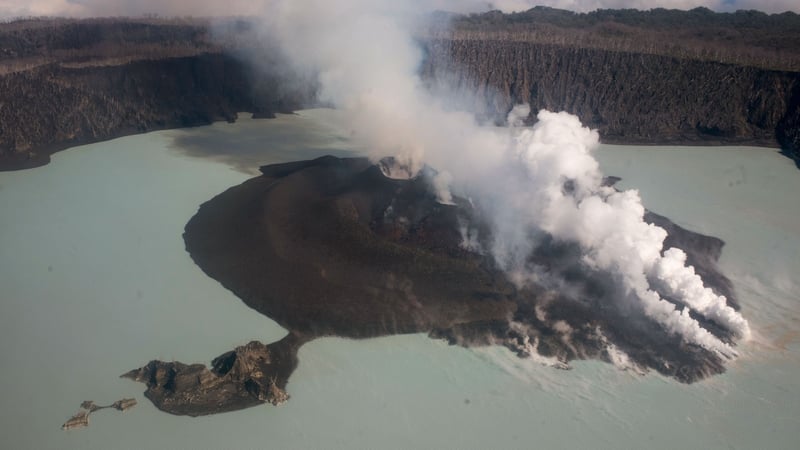 The Manaro Voui volcano on Vanuatu's Ambae island in 2017. Photo: Dan McGarry/Vanuatu Daily Post/AFP/Getty Images