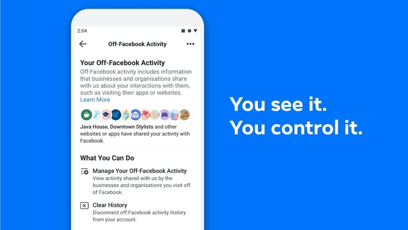 The new tool lets people see a summary of the apps and websites that send Facebook information about their activity