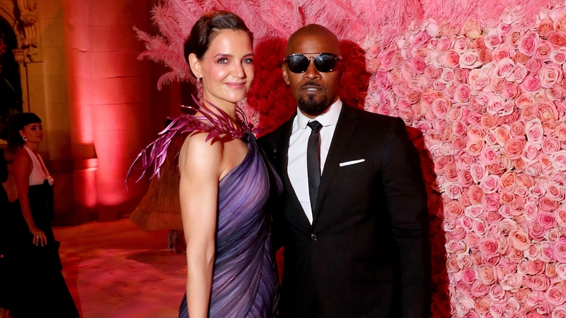 Katie Holmes and Jamie Foxx pictured at the Met Gala