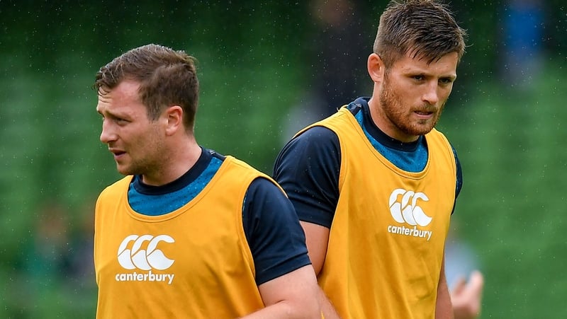 Jack Carty and Ross Byrne (r) are in line to see some action in Twickenham