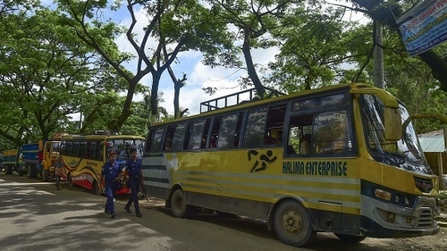 The vehicles departed empty after members of the Rohingya minority earmarked for return failed to show up