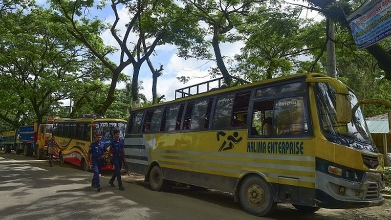The vehicles departed empty after members of the Rohingya minority earmarked for return failed to show up