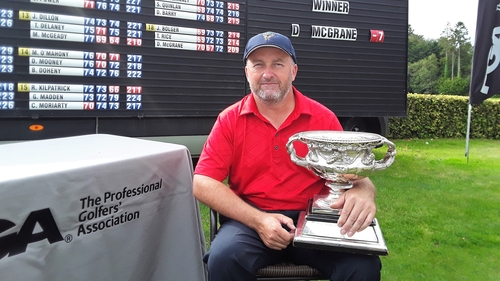 Damien McGrane poses with the trophy following his win at Bunclody