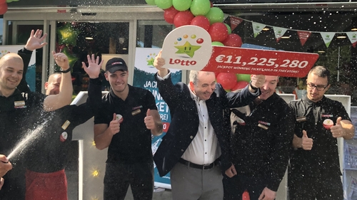 The winning ticket was sold at the Spar store on Monastery Road in Enniskerry, Co Wicklow