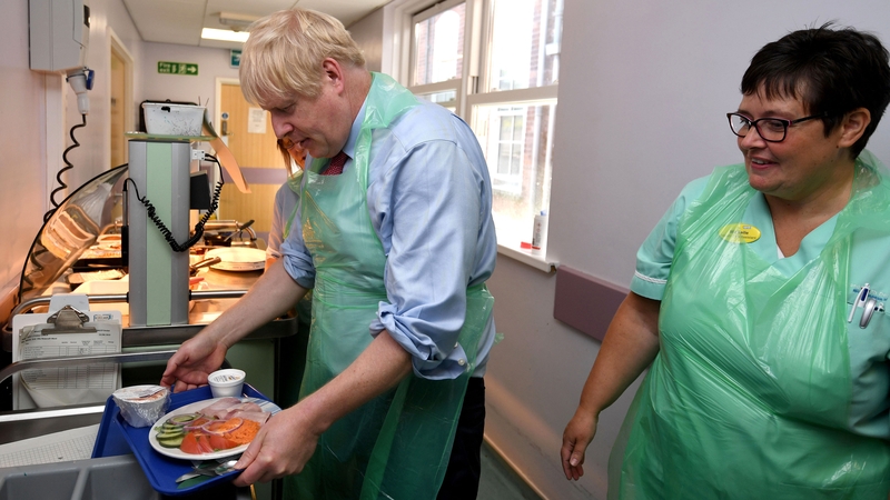 Boris Johnson paid a visit to a hospital in Devon, England, today