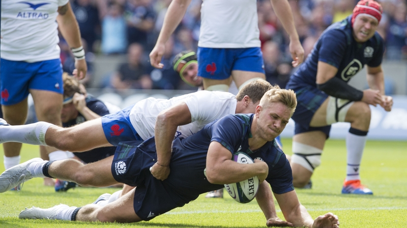 Chris Harris scores Scotland's second try