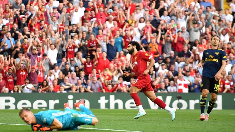 Mo Salah with Liverpool's third