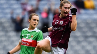 Mairéad Seoighe of Galway celebrates after scoring her side's first goal at Croke Park