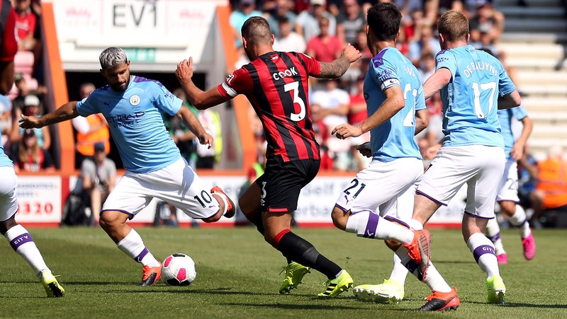 Manchester City's Sergio Aguero scores