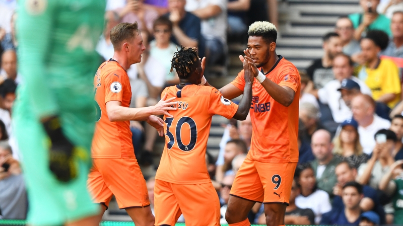 Joelinton (r) scored the only goal of the game