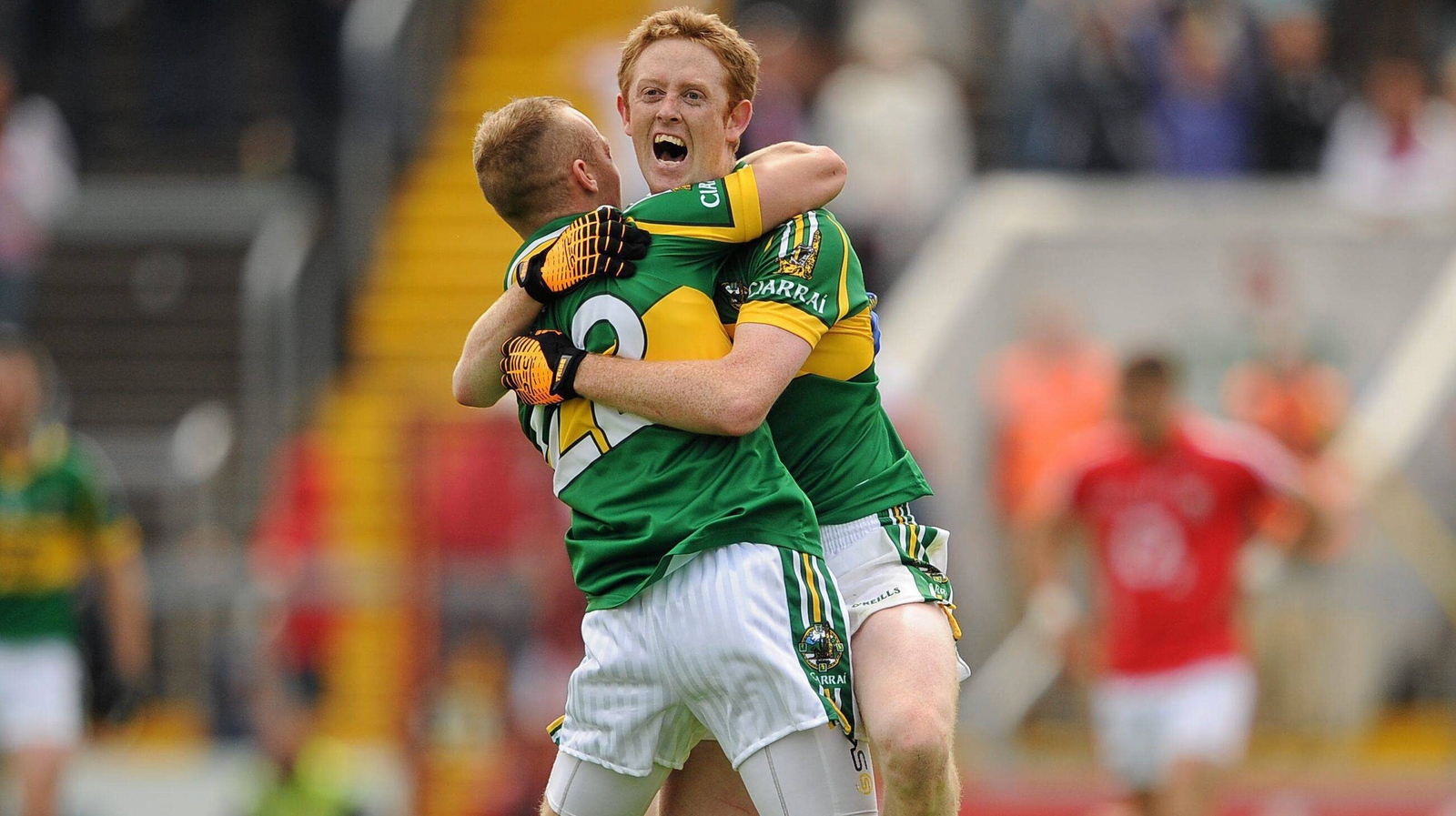 Barry John Keane and Colm Cooper embrace after the 2010 victory over Cork in the Munster Championshi