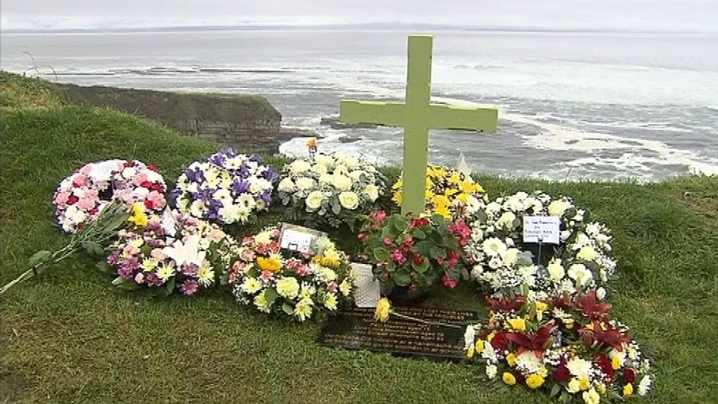 The service was held overlooking the sea where the four people were killed 40 years ago