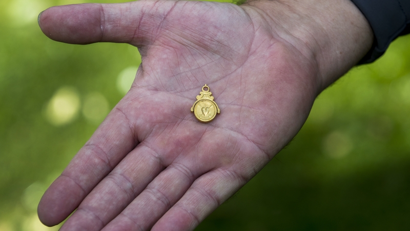 The medieval gold seal found by Adrian McStraw in Co Fermanagh