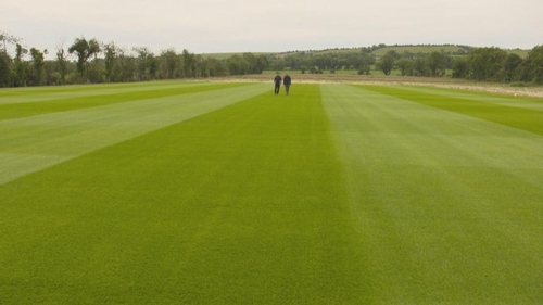 The perfectly manicured turf in the Naul