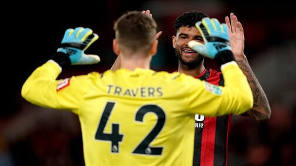 Mark Travers stood firm between the posts for the Cherries