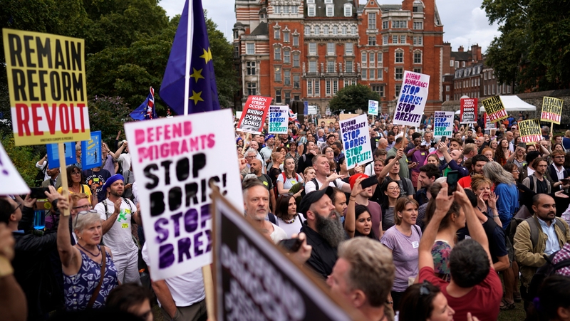 People take to the streets near Westminster over Boris Johnson's decision
