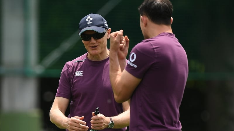 Joe Schmidt (l) with Felix Jones on the 2017 Japan Tour