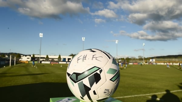 The pitch at Finn Park is waterlogged