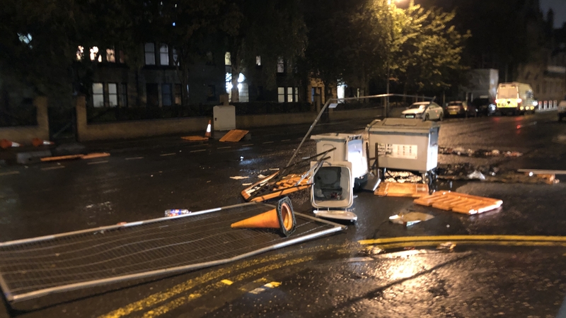Police said a march by the James Connolly Republican Flute Band was met by hundreds of counter-demonstrators