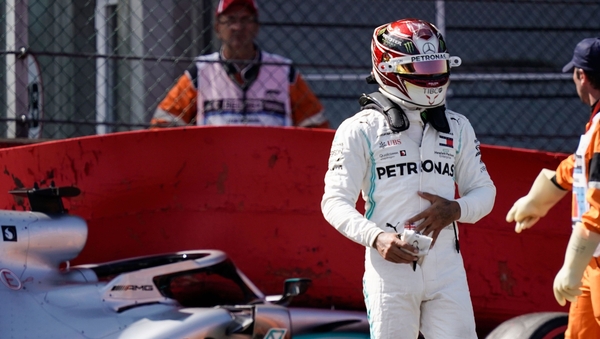 Hamilton lost control at the right-handed turn 12