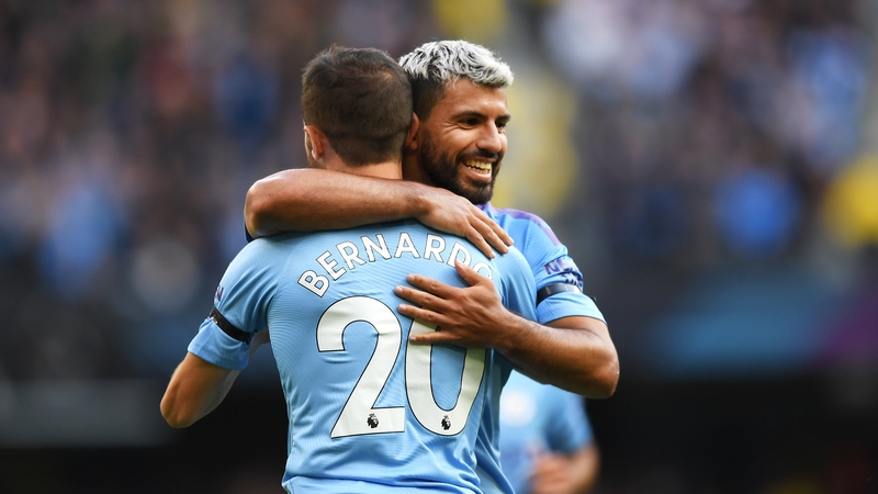 Sergio Aguero and Bernardo Silva were both on target for Man City