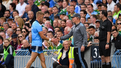 Cooper and Gavin shake hands after the defender's red card