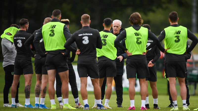 Mick McCarthy addresses the troops at Abbotstown