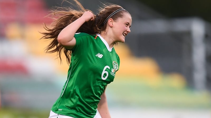 Tyler Toland celebrates her goal