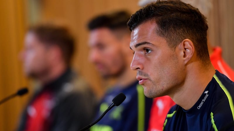 Granit Xhaka & Co. at the pre-match press conference