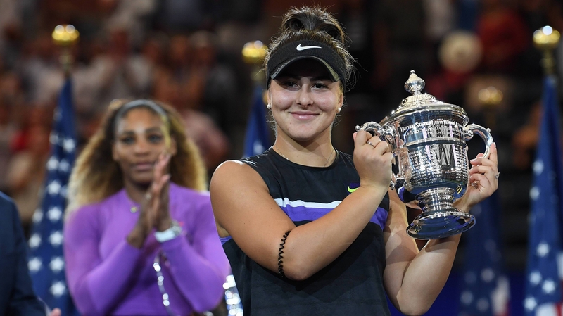 Bianca Andreescu celebrates her first US Open victory