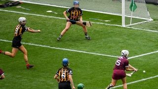 Ailish O'Reilly of Galway fires home her side's first goal