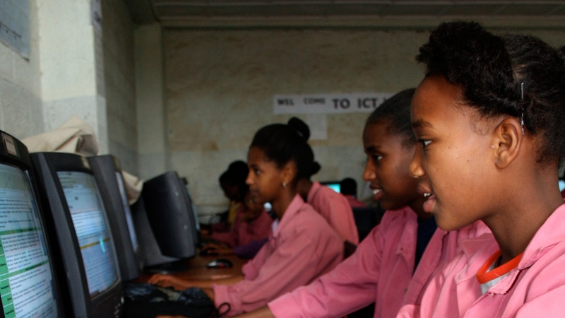 Schoolgirls at Jerusalem Primary School in Addis, Ethiopia