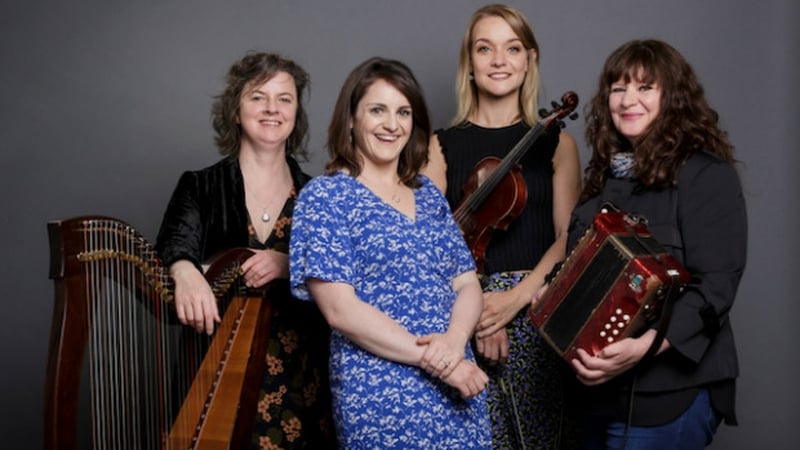 Harpist Laoise Kelly, vocalist Nell Ní Chróinín, fiddler Tara Breen and accordion player Josephine Marsh