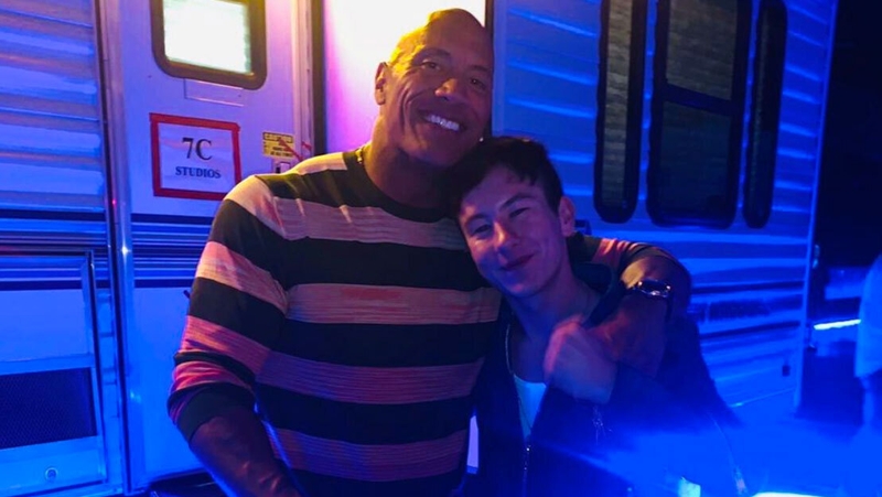 Dwayne Johnson and Barry Keoghan met during the Disney 23 Expo in August, image via Barry Keoghan/Twitter