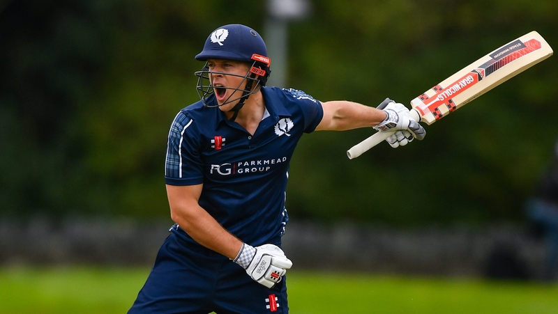 George Munsey celebrates making a century at Malahide