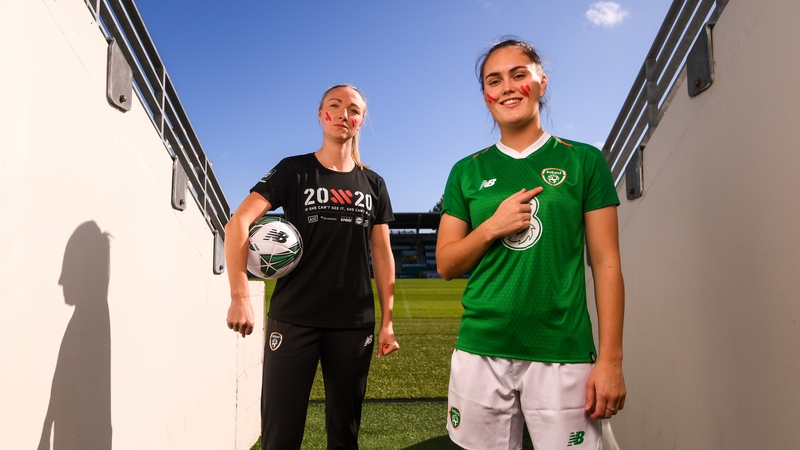 Louise Quinn and Jess Gargan in Tallaght today