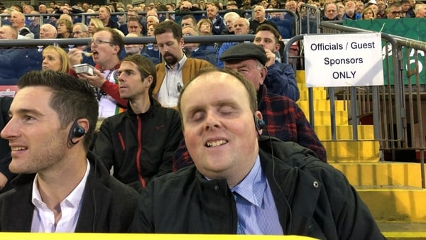 Kevin Kelly (right) savours the atmosphere at Dalymount Park