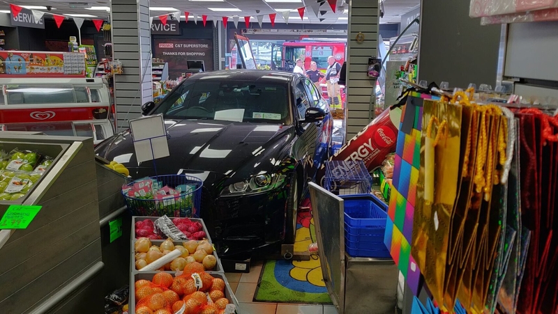 The car crashed through the front of the shop in Skerries (Courtesy Dave Morris)
