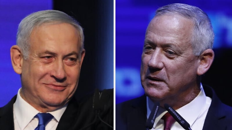 Benjamin Netanahyu (L) and Benny Gantz are neck-and-neck